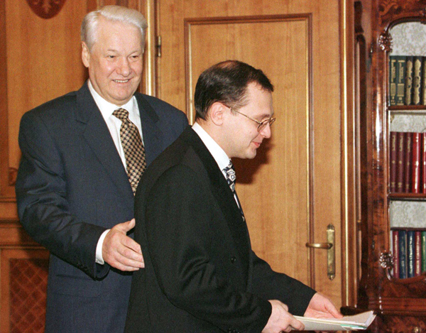 “A political weightlifter is necessary,” said Yeltsin dismissing Prime Minister Kiriyenko