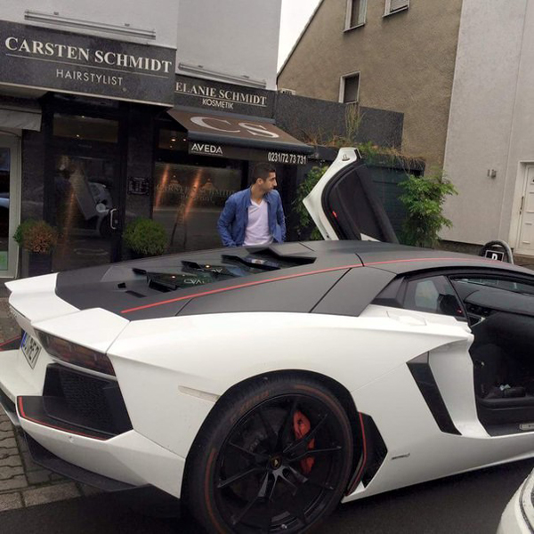 Henrikh Mkhitaryan with his new car