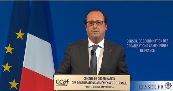 Francois Hollande revived the idea of a law criminalizing denial of the Armenian genocide
