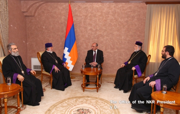 Meeting Supreme Patriarch and Catholicos of All Armenians Garegin II and Catholicos of the Holy See of Cilicia Aram I