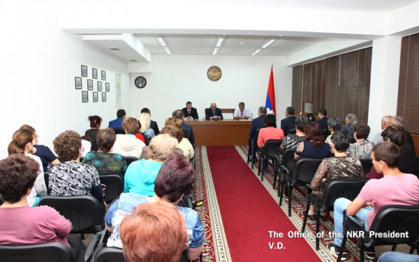 Bako Sahakyan met with a group of residents of the Talish village