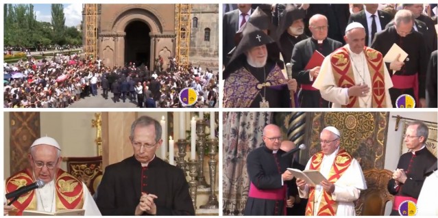 Thousands of faithful participate in welcoming ceremony of Pope Francis in Etchmiatsin