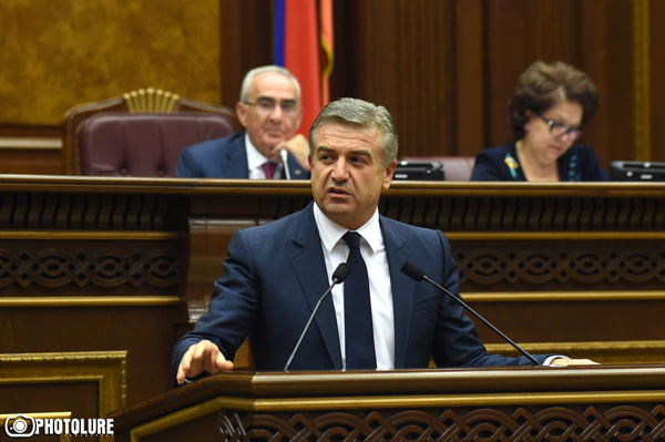 Remarks by Prime Minister Karen Karapetyan, delivered while introducing the Program of Government to the National Assembly of the Republic of Armenia