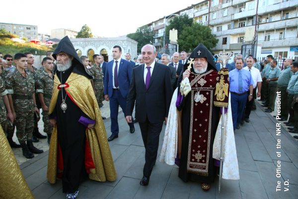 Public prayer was served at the Shoushi Ghazanchetsots cathedral by Garegin II