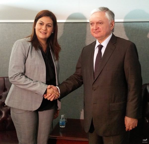 Edward Nalbandian had a meeting with Foreign Minister of Honduras María Dolores Agüero
