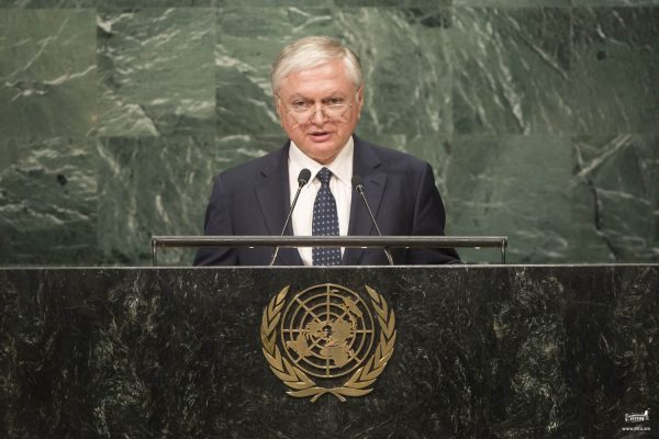 Edward Nalbandian: Armenia supports resolution of conflicts exclusively by peaceful means
