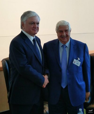 Edward Nalbandian met with Foreign Minister of Syria