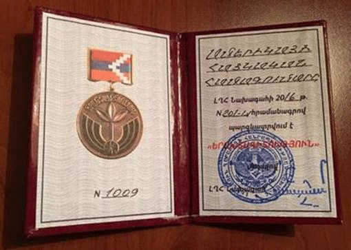 Armenian Assembly Receives Nagorno Karabakh’s Medal of Gratitude