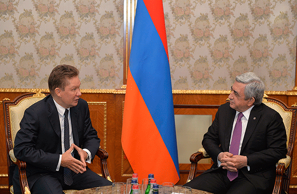 Armenian President, Gazprom Chief Discuss Possible Gas Price Cut