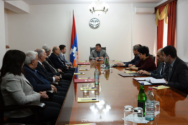 NKR Prime Minister meets with prominent scientists from Matenadaran and Yerevan State University