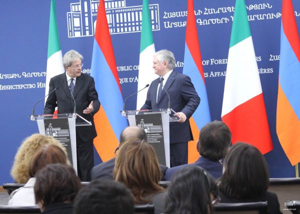 Remarks and answers of Edward Nalbandian during the joint press conference with Paolo Gentiloni, Minister of Foreign Affairs of Italy (video)