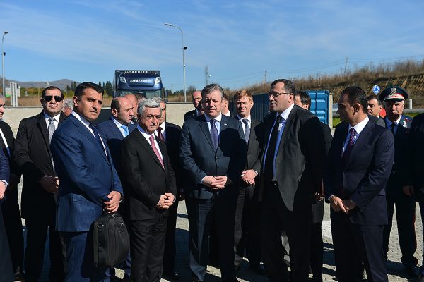 Serzh Sargsyan participate at the official opening of the Bagratashen border check-point