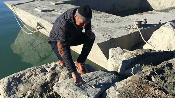 Two cross stones recovered from Lake Van