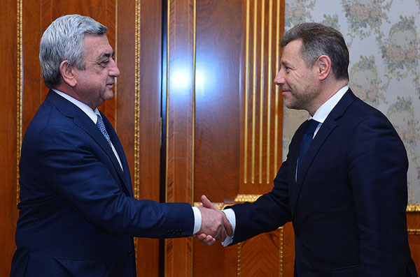 President Serzh Sargsyan received the newly appointed French Co-Chair of the OSCE Minsk Group Stephane Visconti