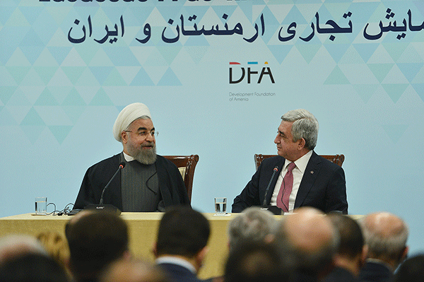 Serzh Sargsyan and Hassan Rouhani attended the Armenia-Iran Business Forum