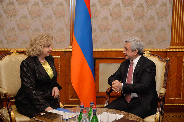 President Serzh Sargsyan received the RF Commissioner for Human Rights Tatyana Moskalkova