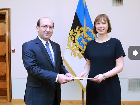 Ambassador Mkrtchyan presented his credentials to the President of Estonia