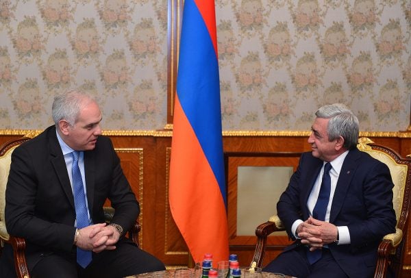President Serzh Sargsyan received the Minister of Interior of Georgia Giorgi Mgebrishvili.
