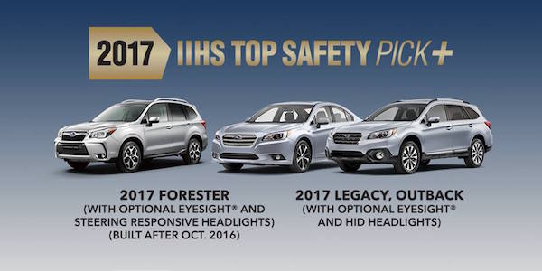 Subaru Earns 5 More Top Awards for Safety