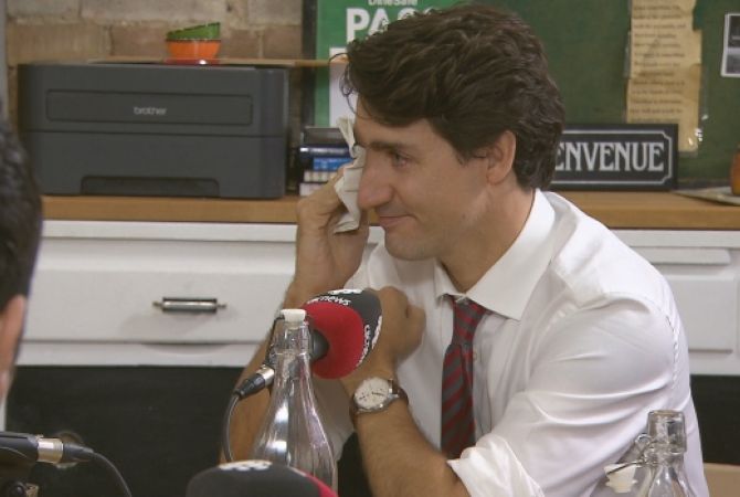 Canada’s PM wipes away tears after listening to Syrian-Armenian Vanig Garabedian’s words