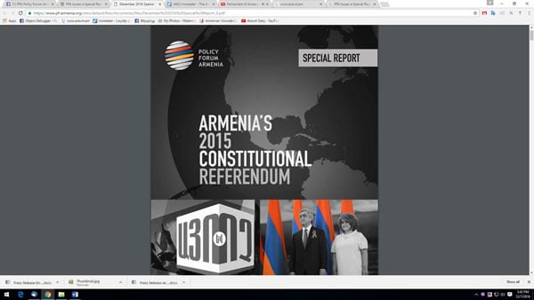 PFA Issues a Special Report on Armenia’s December 2015 Constitutional Referendum