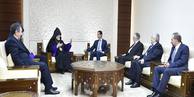 Catholicos Aram I Meets with Syrian President Bashar al-Assad in Damascus