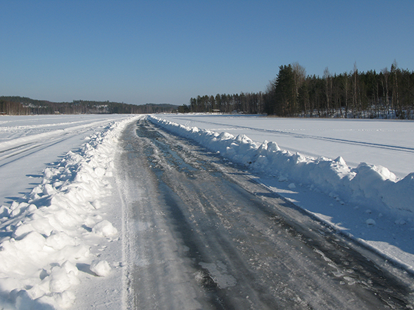 Certain areas of Vardenyats Pass covered with clear ice