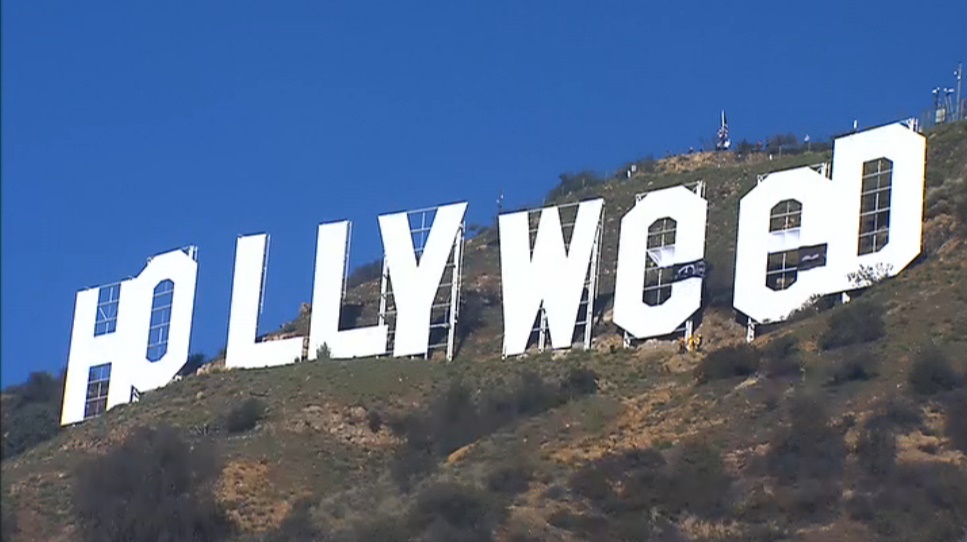 ‘Hollywood’ sign changed to ‘Hollyweed’ in new year prank