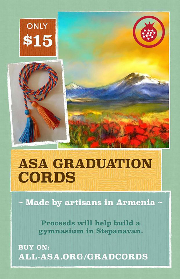 All-ASA Tri-Color graduation cord sales to benefit school in Armenia