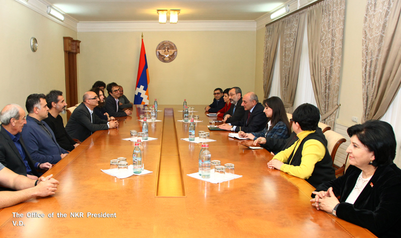 Artsakh president receives Serj Tankian, Atom Egoyan