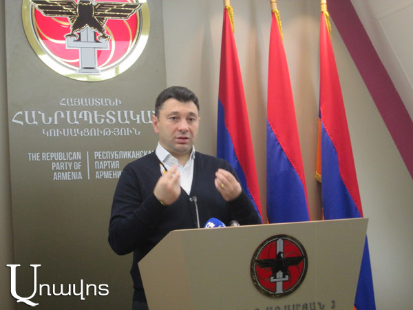 Eduard Sharmazanov: Our national goal is building strong and competitive Armenia