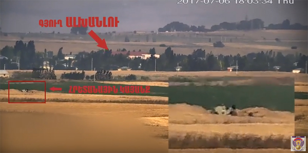 Artsakh Defence Ministry presents a video which clearly shows the cannon located near residential area of Alkhanlu