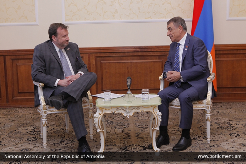 Armenian NA Speaker Ara Babloyan Receives U.S. Ambassador to Armenia