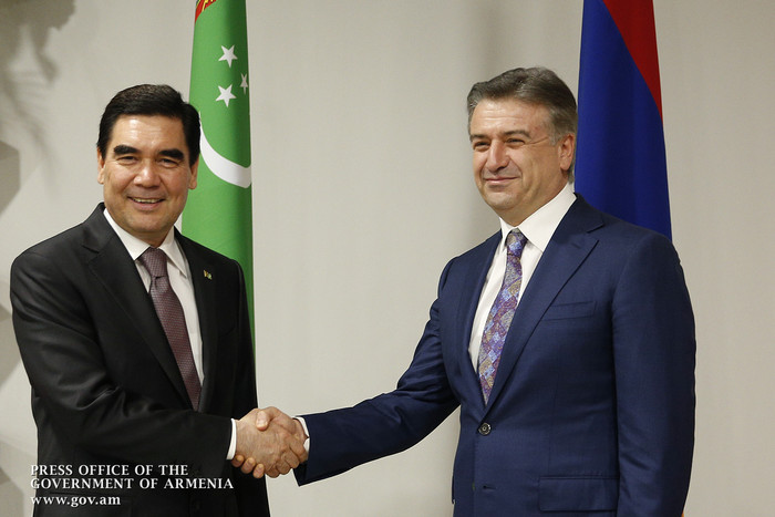 Karen Karapetyan, Gurbanguly Berdimuhamedov discuss Armenia-Turkmenistan economic cooperation agenda