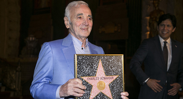 Charles Aznavour, the Co-Founder of Aznavour Foundation has been honored with a star on Hollywood Walk of Fame