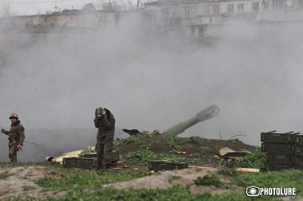 In certain sections, artillery battles continue