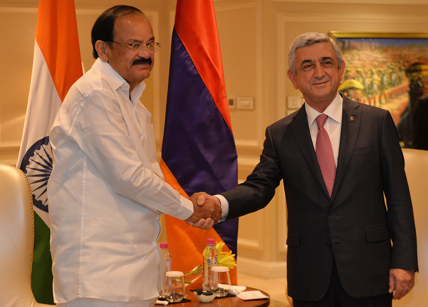 Armenia’s President meets with India Vice President, Chairman of Upper House of Parliament Venkaiah Naidu