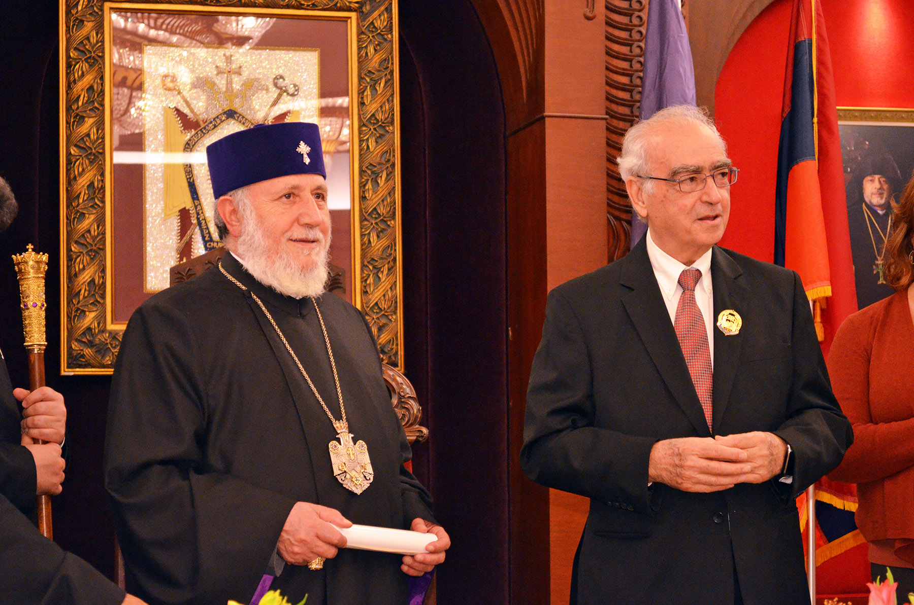 Celebrated director Krikor Satamian honor with St. Sahag-St. Mesronb  medal
