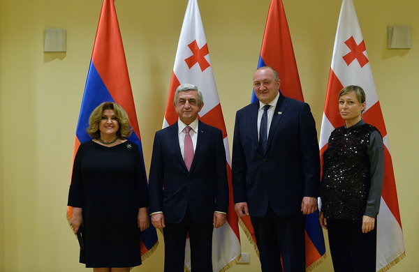 Official reception hosted by Georgian President in honor of Armenian President Serzh Sargsyan