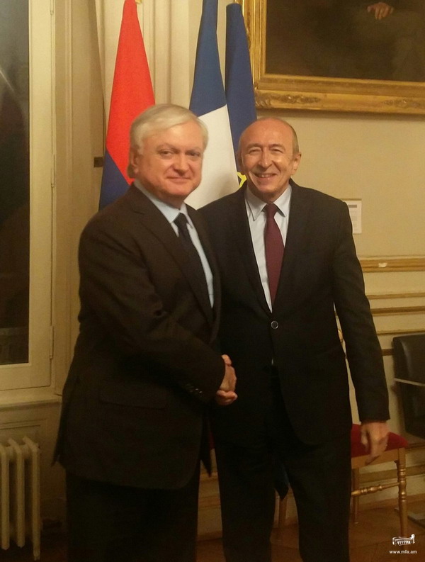 Meeting of the Foreign Minister of Armenia and the Minister of the Interior of France in Paris: video