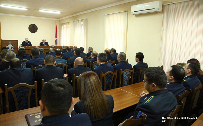 Bako Sahakyan partook at reporting meeting of the Artsakh Republic Public Prosecutor’s Office