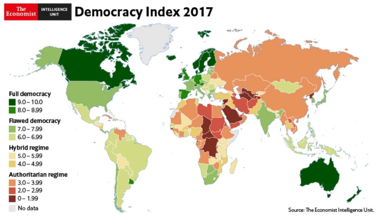 Armenia’s democracy ranked in the Economist Intelligence Unit (EIU) report