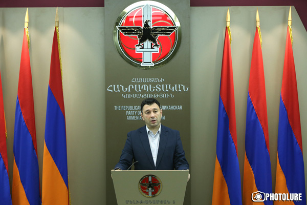 The Republican Party of Armenia not to hinder adoption of Government program