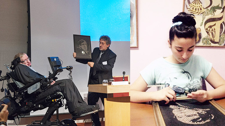 Portrait made by Artsakh girl approved by world-renowned Stephen Hawking