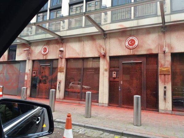 Turkish Embassy in Belgium comes under paint attack – Hurriyet