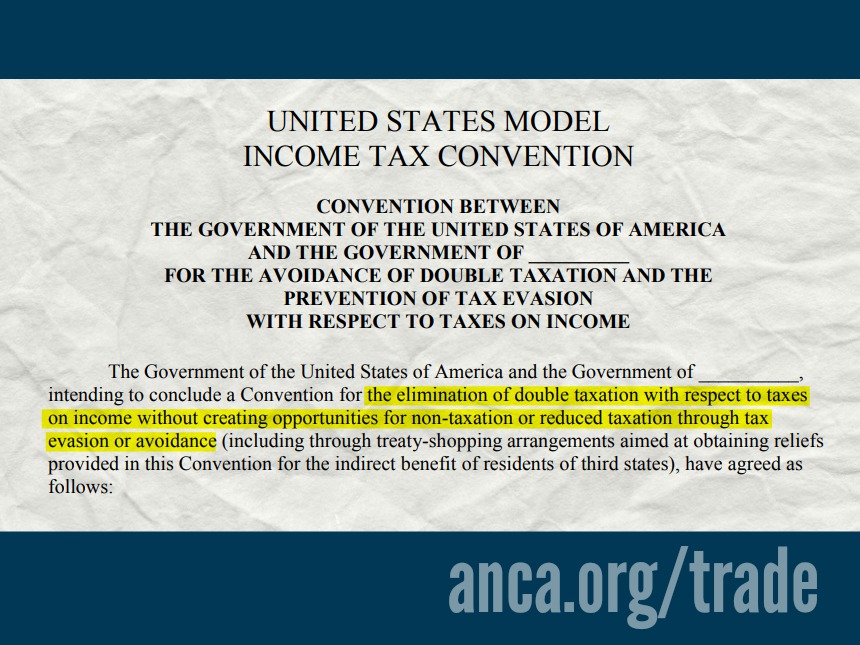 ANCA renews drive for U.S.-Armenia Double Tax Treaty
