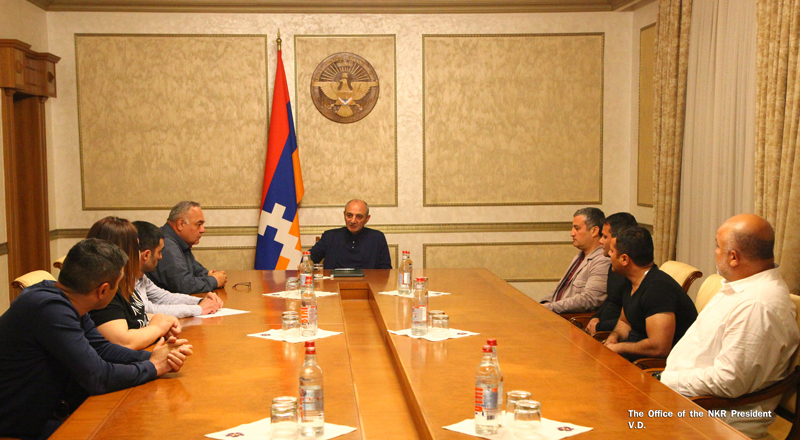 Bako Sahakyan received a group of participants of the protest action held in Stepanakert