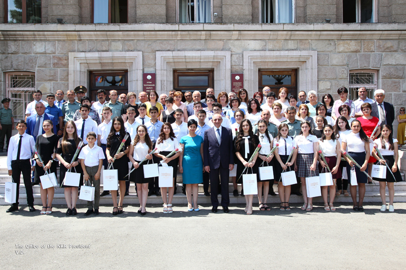 Ceremony of awarding pupils from Artsakh having won medals at final stage of subject Olympiad among schoolchildren in  Armenia