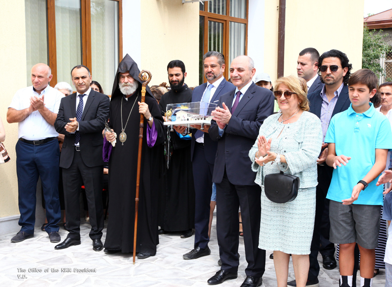 Bako Sahakyan present in Krasni village at ceremony of opening newly built community center