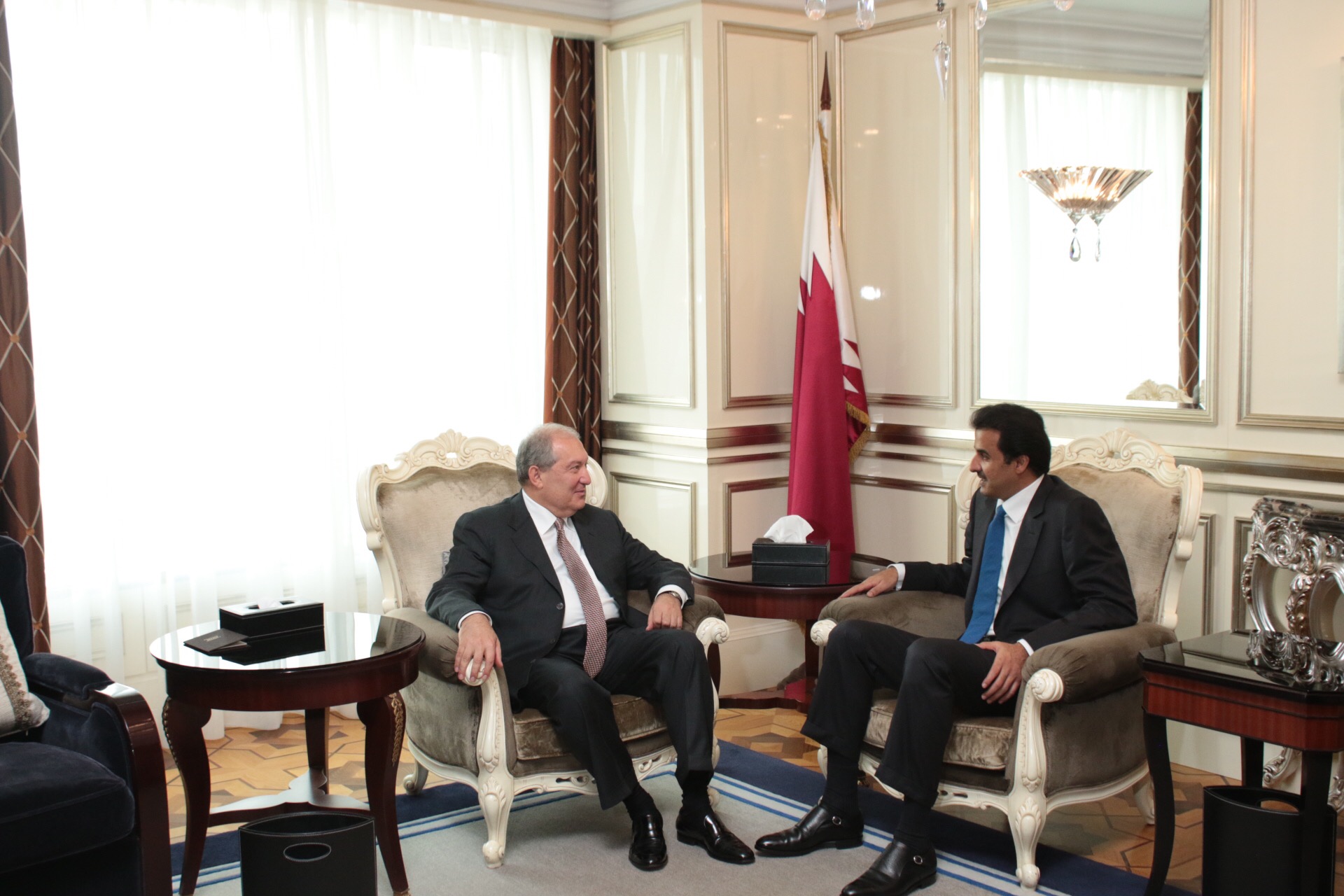 President Armen Sarkissian met with the Emir of Qatar Sheikh Tamim bin Hamad Al Thani